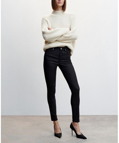 Women's Coated Skinny Push-Up Jeans Black $25.20 Jeans
