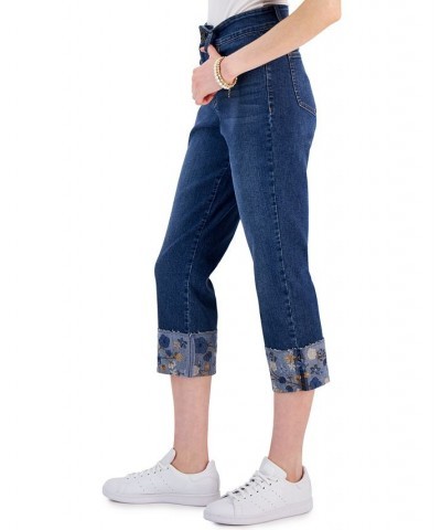 Women's Embroidered High Cuffed Capri Jeans Ellery $12.30 Jeans