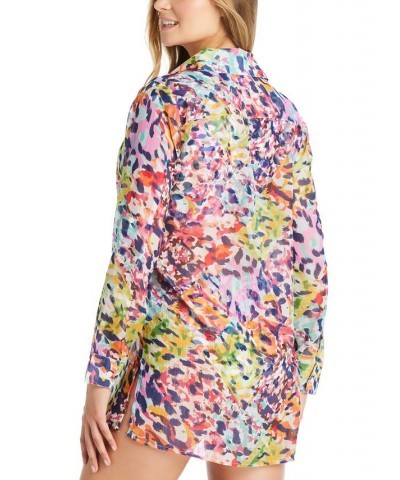 Women's Party Animal Chiffon Shirt Cover-Up Multi $50.49 Swimsuits