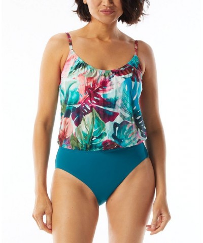Women's Contours Amaris V-Neck One-Piece Swimsuit Multi $68.64 Swimsuits