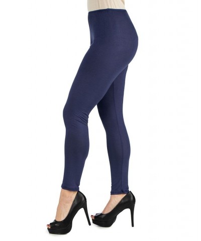 Women's Stretch Ankle Length Leggings Blue $20.09 Pants