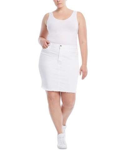 by 7 For All Mankind Raw-Hem Colored Denim Pencil Skirt White $35.60 Skirts