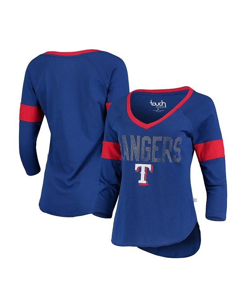 Women's by Alyssa Milano Royal Texas Rangers Ultimate Fan 3/4 Sleeve Raglan V-Neck T-shirt Royal $28.99 Tops