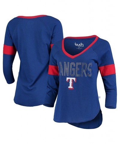 Women's by Alyssa Milano Royal Texas Rangers Ultimate Fan 3/4 Sleeve Raglan V-Neck T-shirt Royal $28.99 Tops