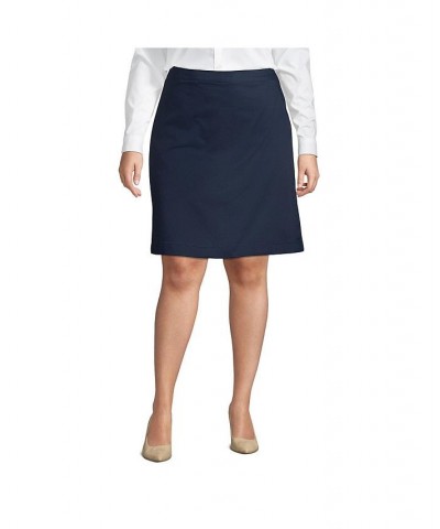 School Uniform Women's Plus Size Blend Chino Skort Top of Knee Blue $19.78 Skirts