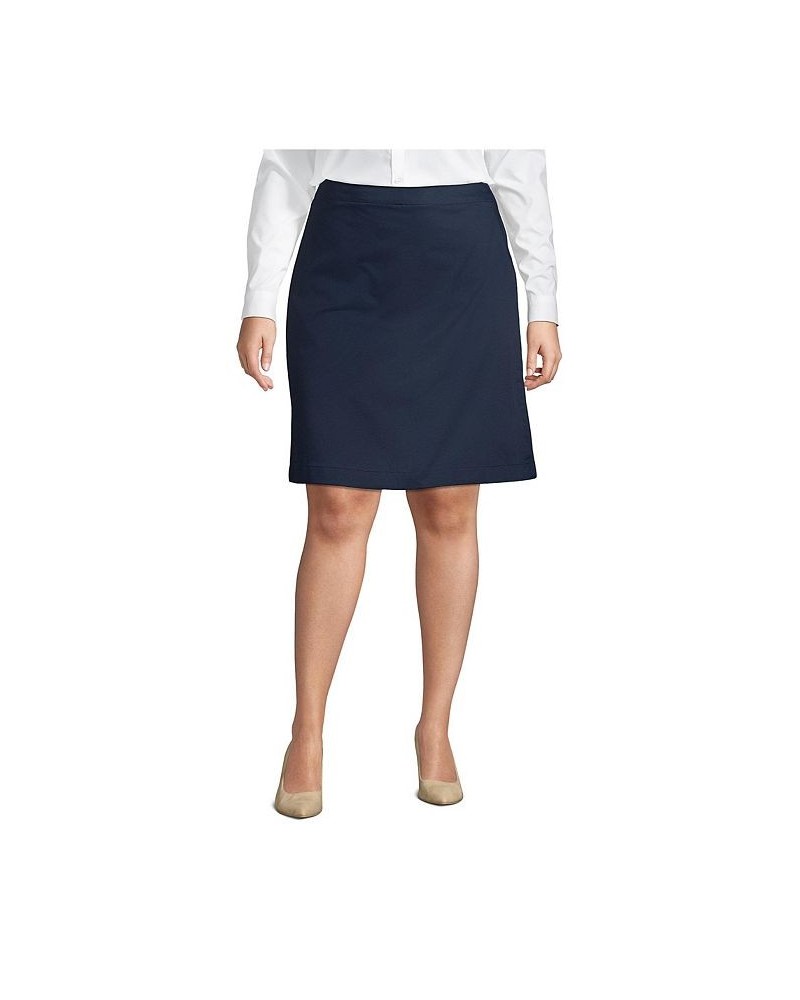 School Uniform Women's Plus Size Blend Chino Skort Top of Knee Blue $19.78 Skirts