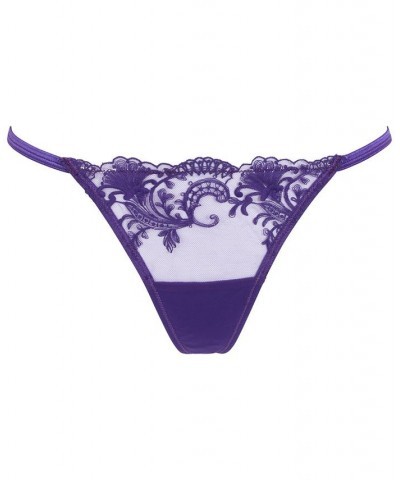 Women's Marseille Lace Thong Underwear 41814 Heliotrope Purple $15.54 Panty