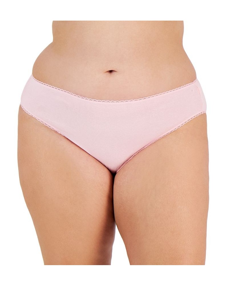 Plus Size Pretty Cotton Bikini Underwear Orchid Pink $7.56 Panty
